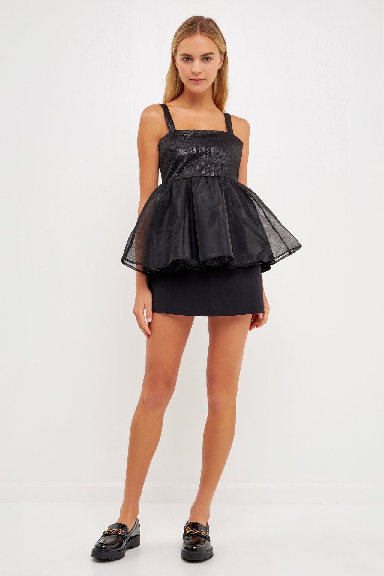 ENGLISH FACTORY - Sleeveless Peplum Tank Top - TOPS available at Objectrare