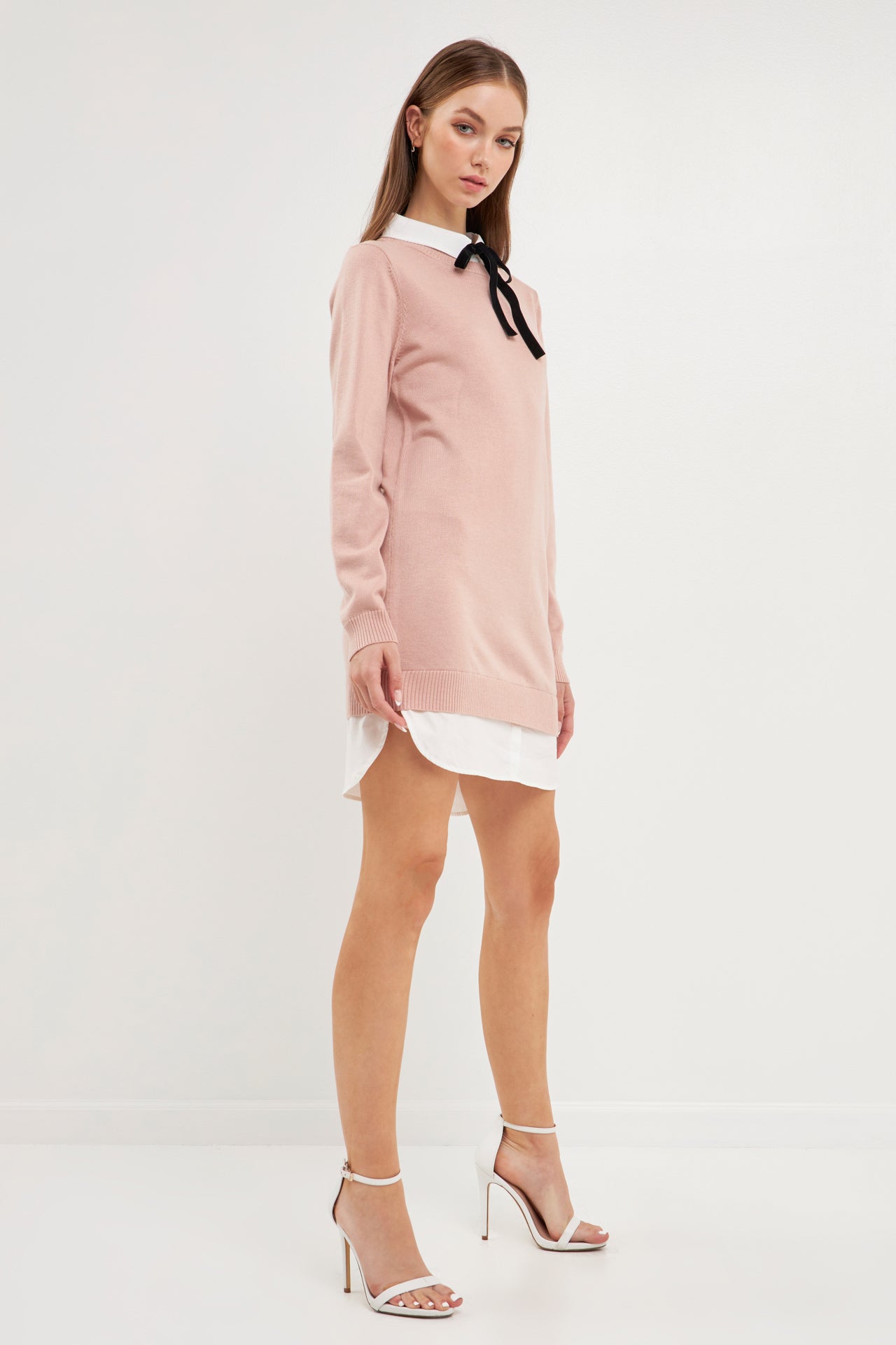 ENGLISH FACTORY - Knit Sweater Mini Dress with Bow - DRESSES available at Objectrare