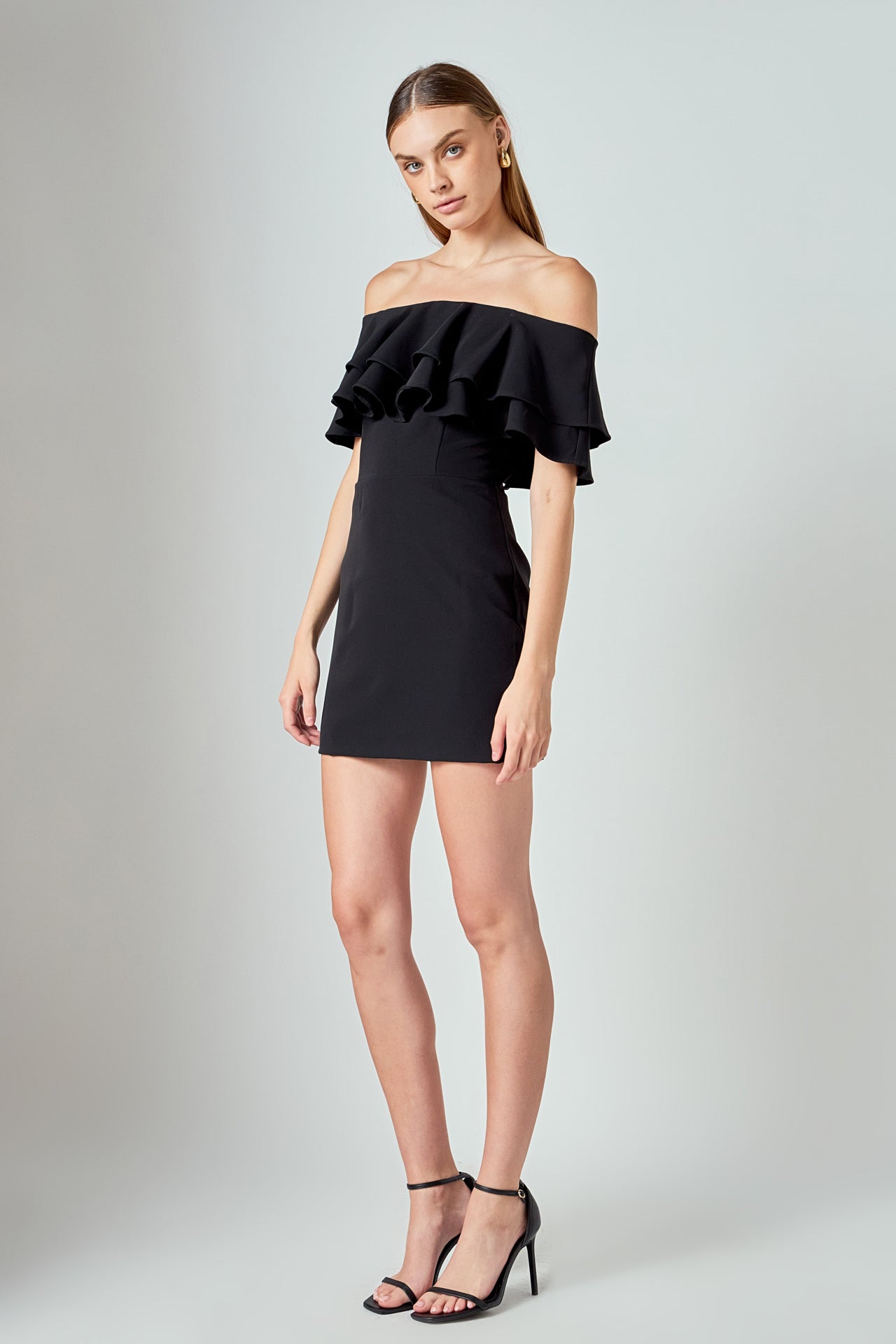 ENDLESS ROSE - Ruffled Off Shoulder Mini Dress - DRESSES available at Objectrare
