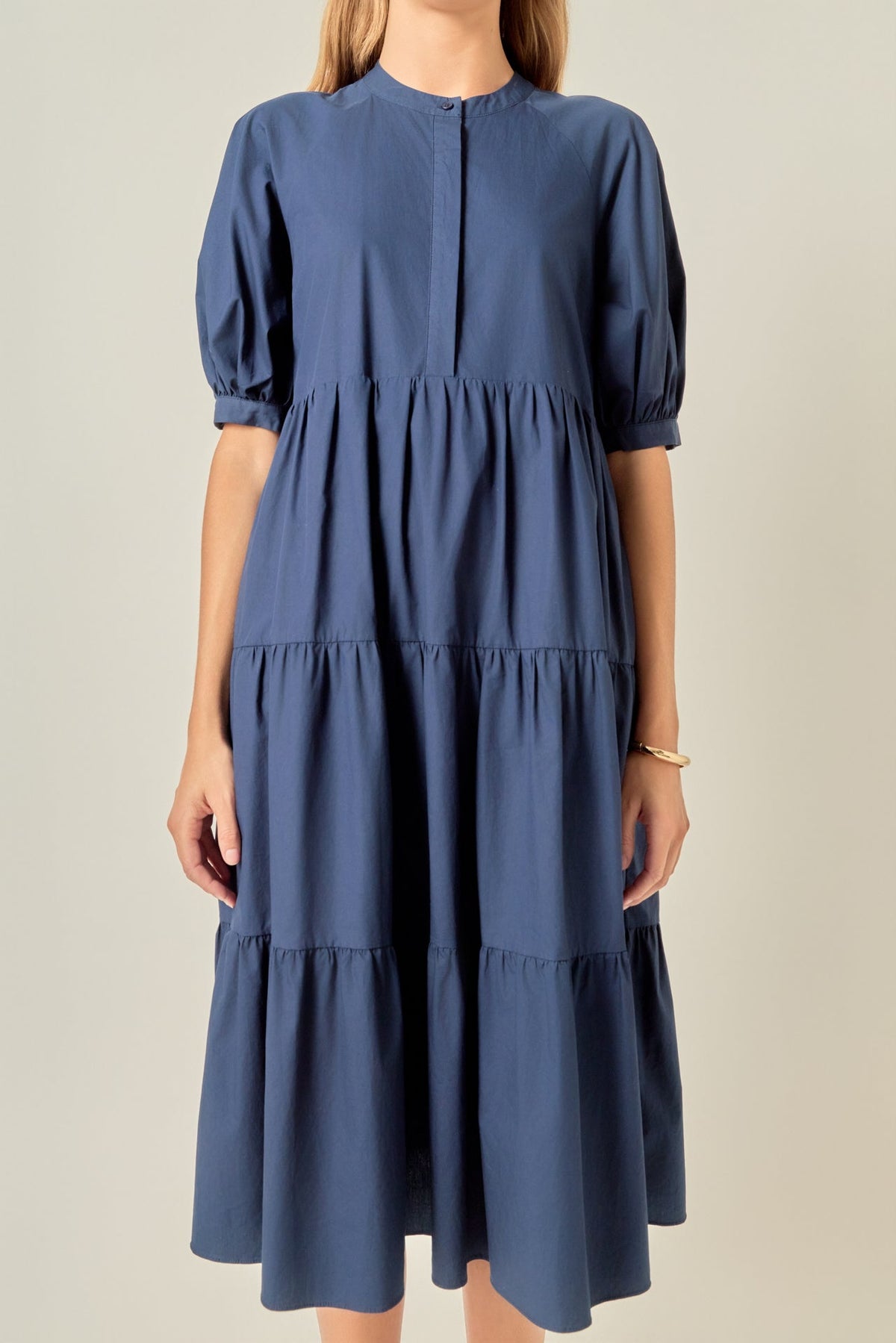 ENGLISH FACTORY - Short Puff Sleeve Midi Dress - DRESSES available at Objectrare