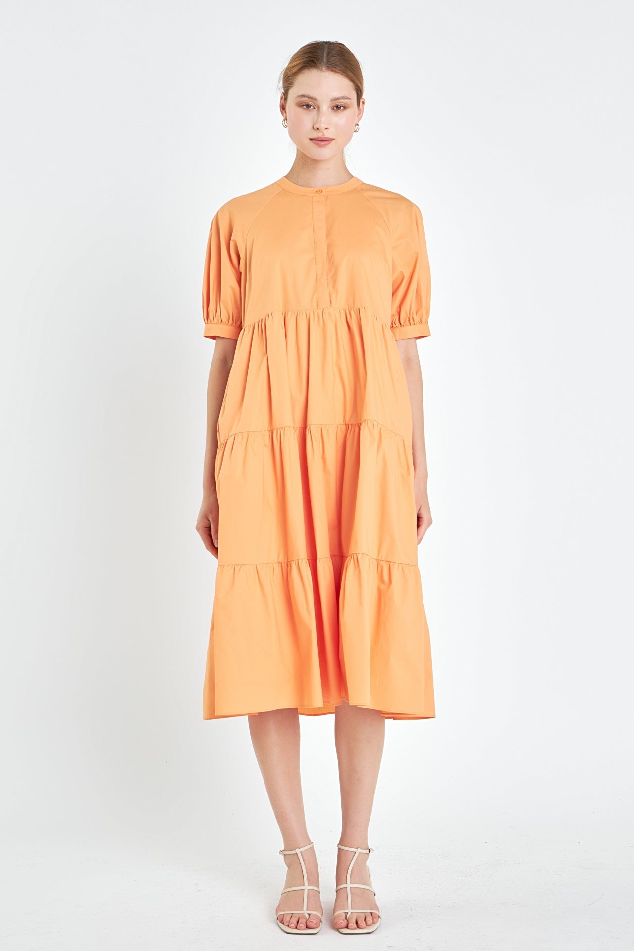 ENGLISH FACTORY - Short Puff Sleeve Midi Dress - DRESSES available at Objectrare