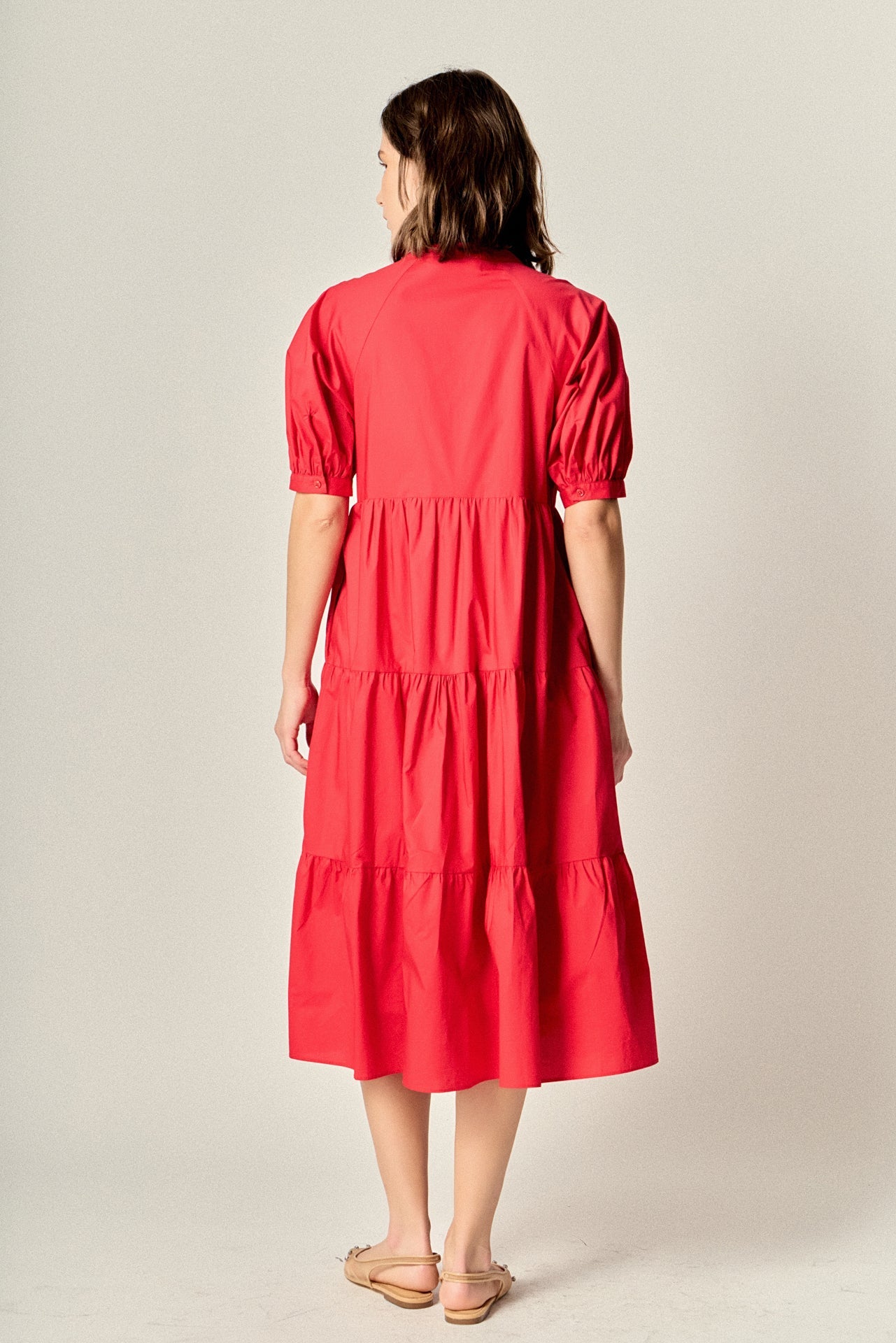 ENGLISH FACTORY - Short Puff Sleeve Midi Dress - DRESSES available at Objectrare