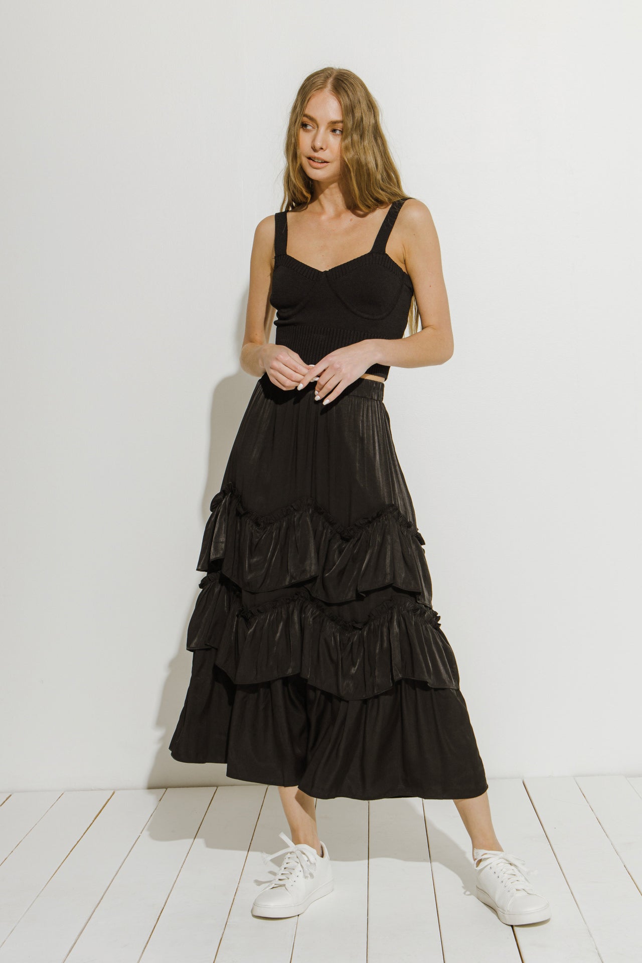 FREE THE ROSES - Ruffle Tiered Skirt - SKIRTS available at Objectrare