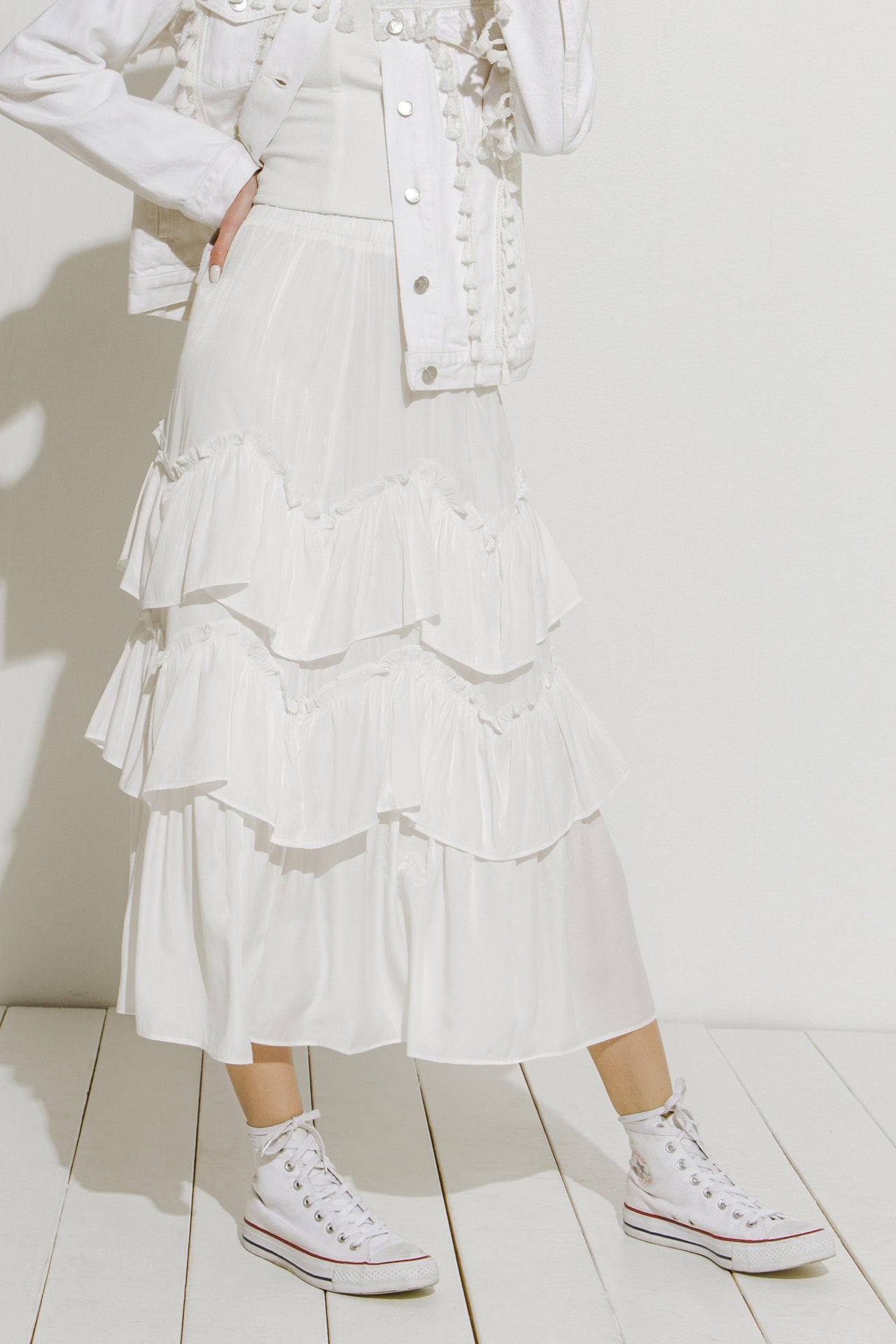 FREE THE ROSES - Ruffle Tiered Skirt - SKIRTS available at Objectrare
