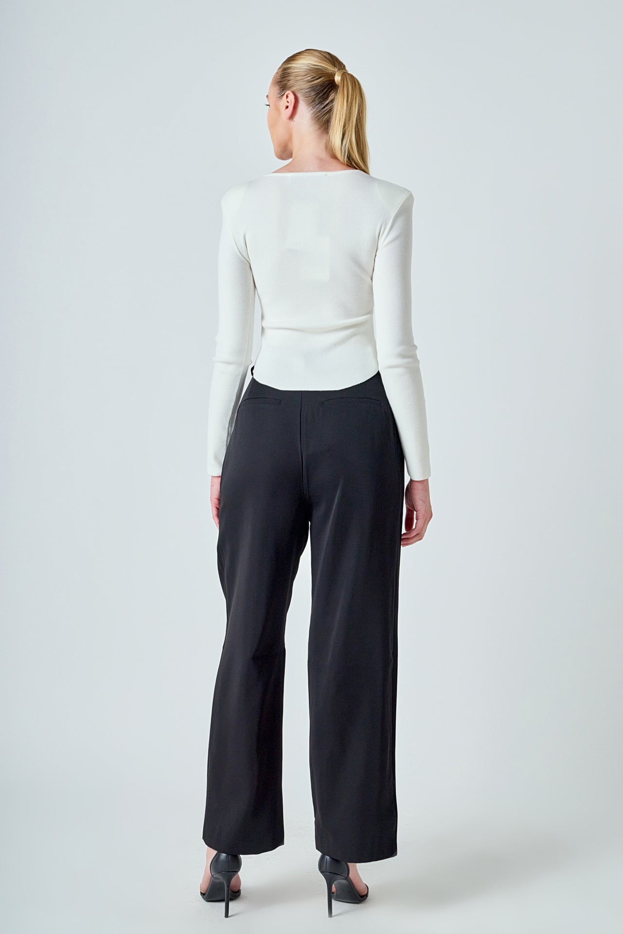ENDLESS ROSE - Shoulder Pad Knit Top - SWEATERS & KNITS available at Objectrare