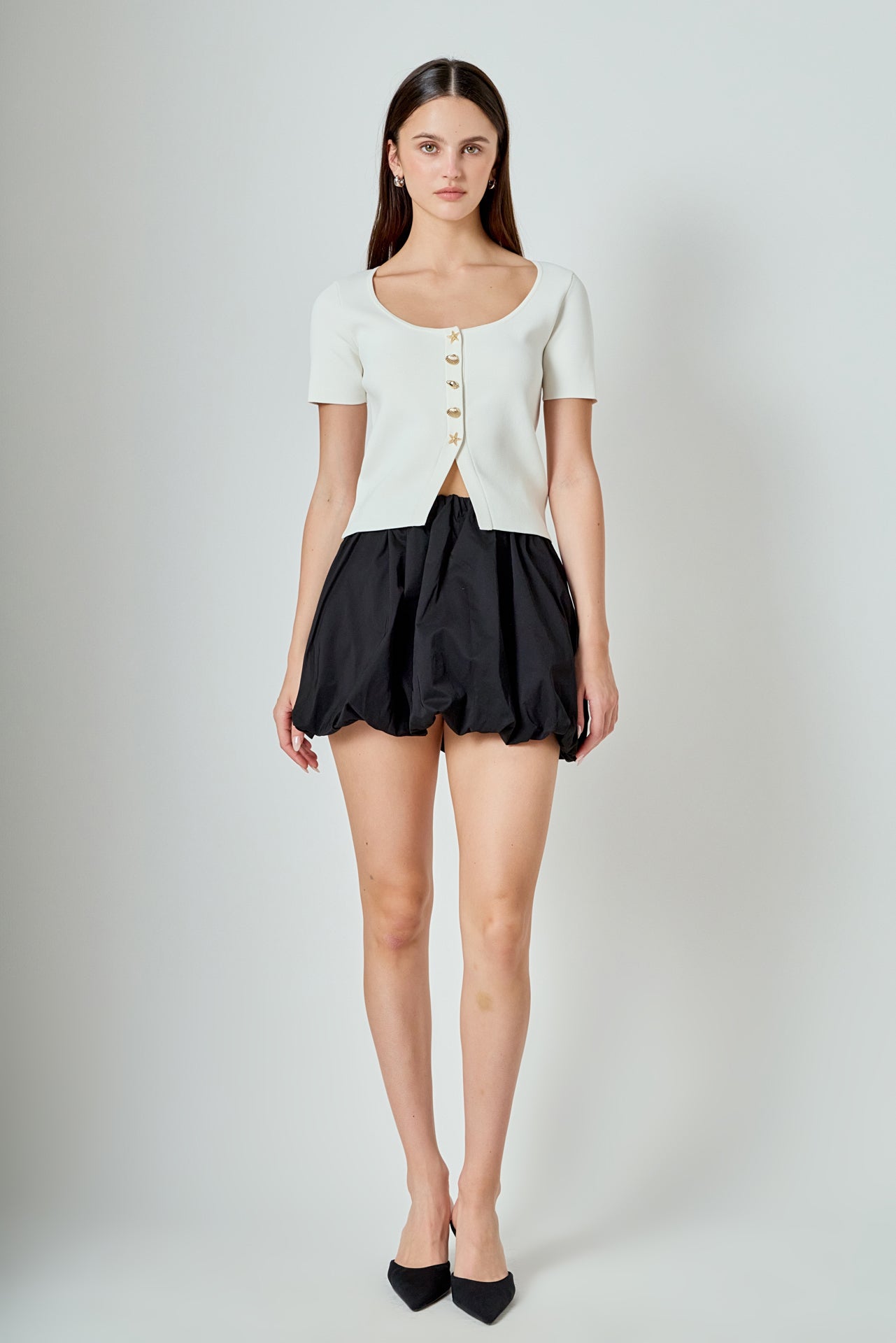 ENDLESS ROSE - Scoop Neck Cropped Knit Top - SWEATERS & KNITS available at Objectrare