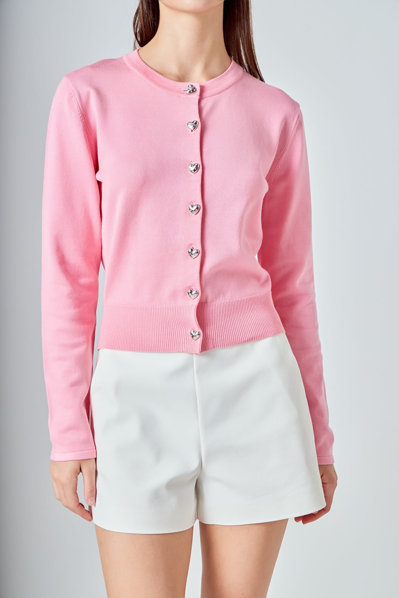 ENDLESS ROSE - Heart Button Down Cardigan - SWEATERS & KNITS available at Objectrare