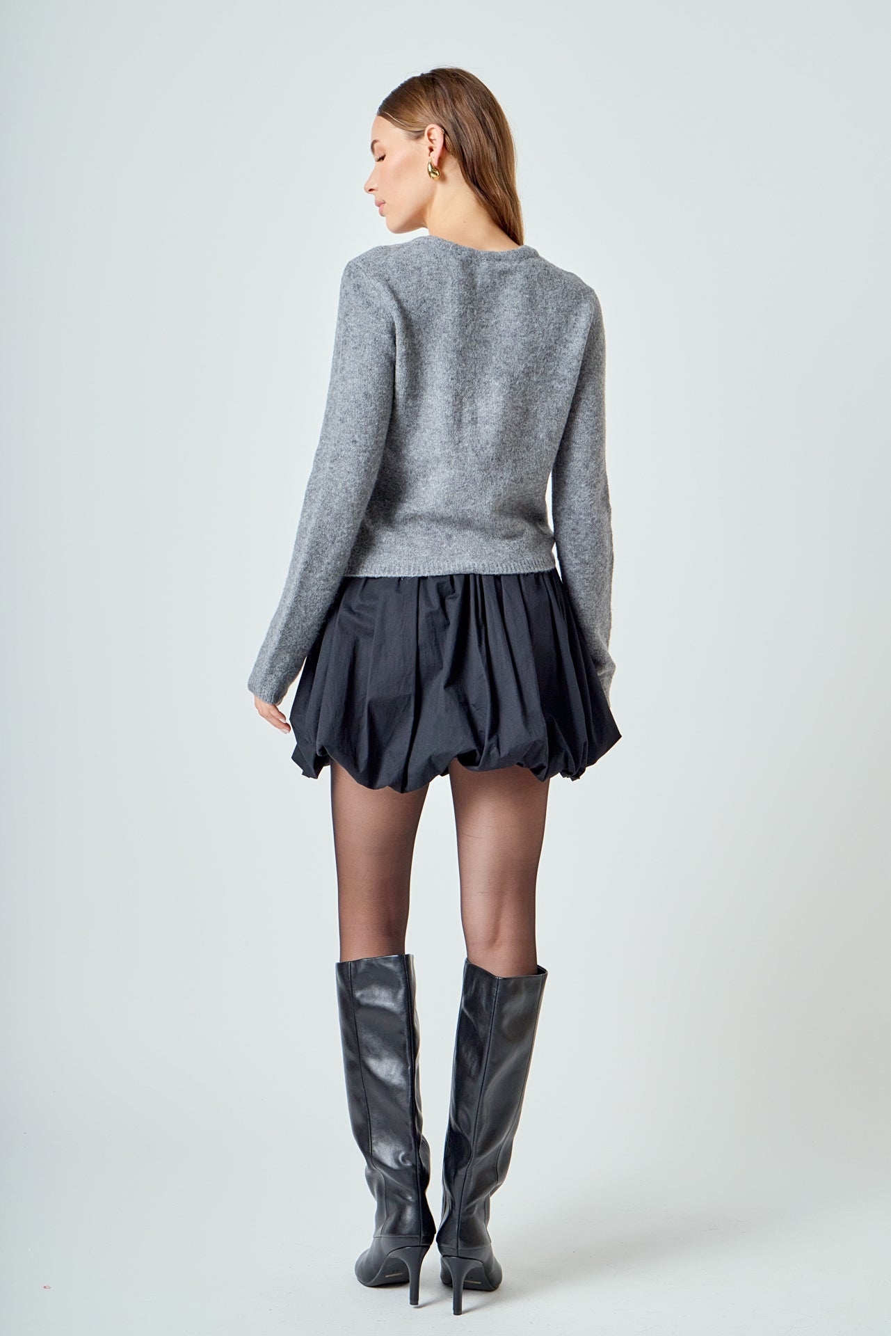 ENDLESS ROSE - Crewneck Button Down Knit Top - SWEATERS & KNITS available at Objectrare
