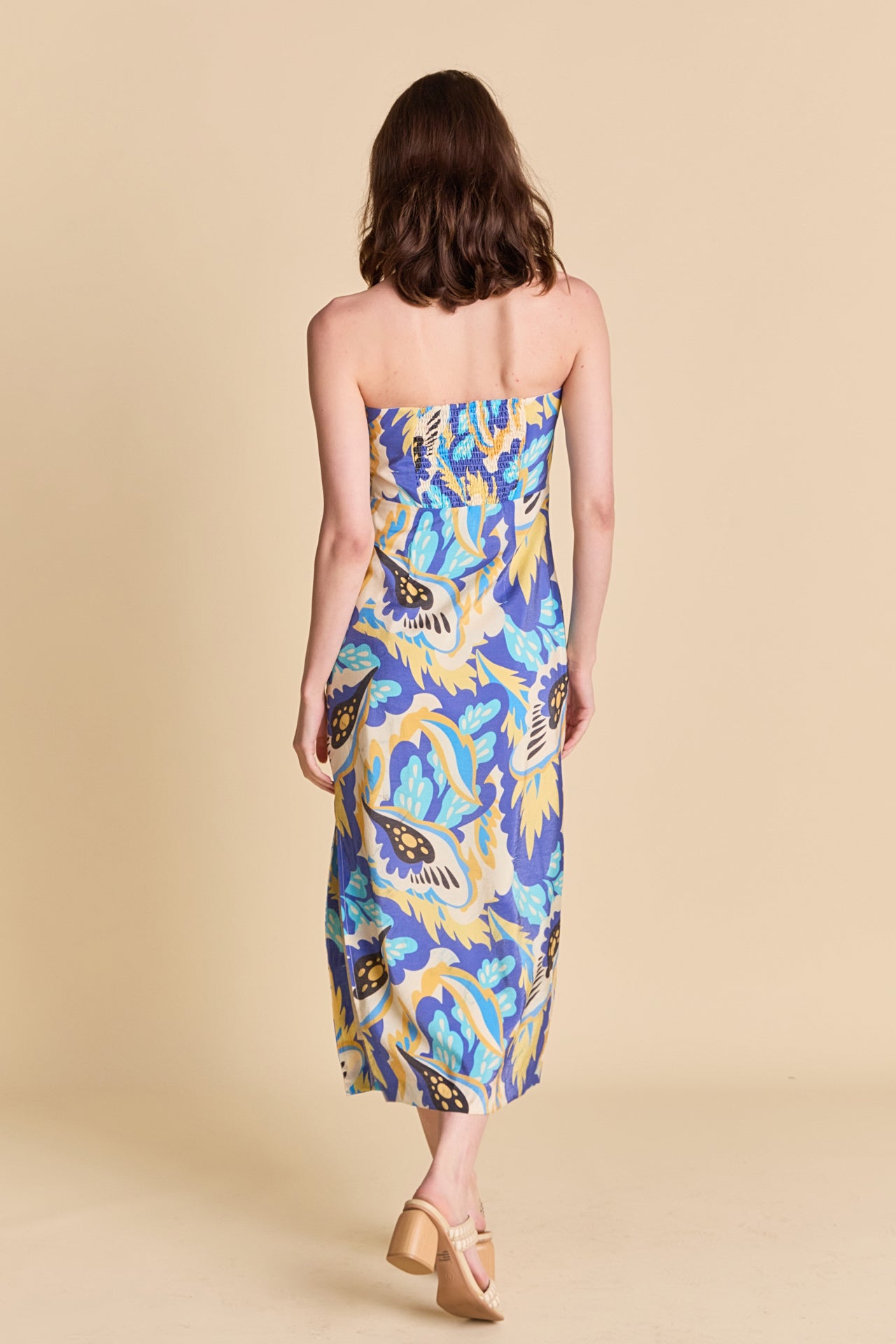LA'VEN - Multi Print Strapless Dress - DRESSES available at Objectrare