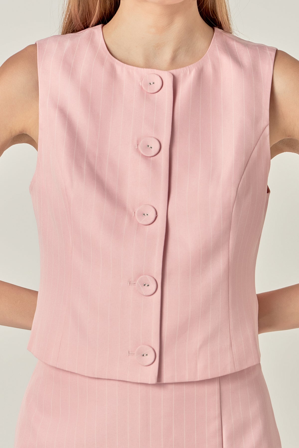 MARSY - Pinstripe Vest - TOPS available at Objectrare