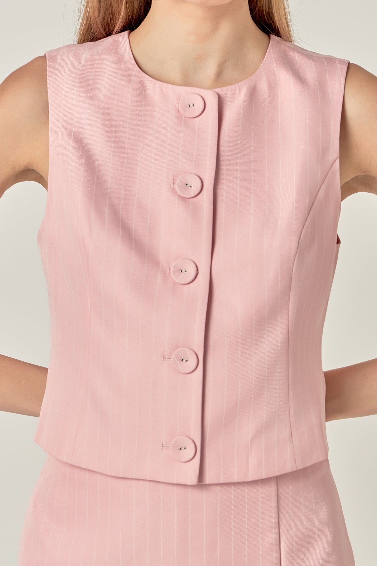 MARSY - Pinstripe Vest - TOPS available at Objectrare