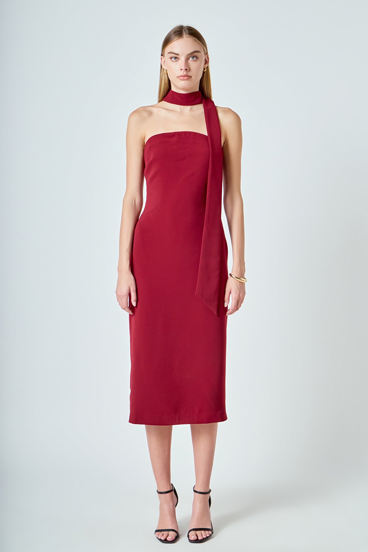 ENDLESS ROSE - Choker Tie Midi Dress - DRESSES available at Objectrare