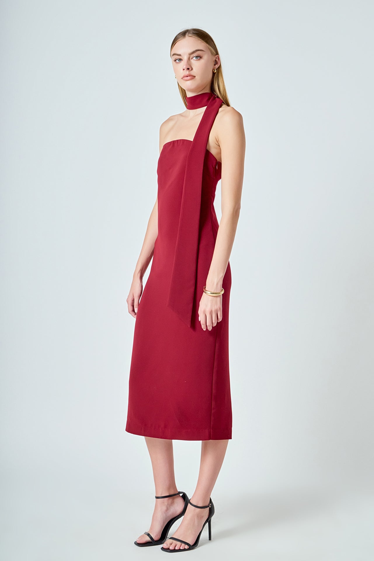 ENDLESS ROSE - Choker Tie Midi Dress - DRESSES available at Objectrare