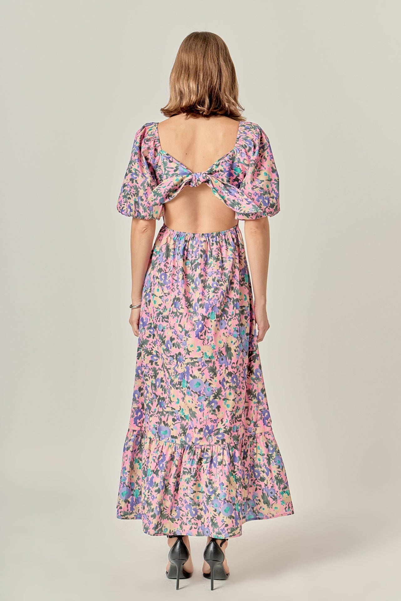 Open Back Tie Maxi Dress