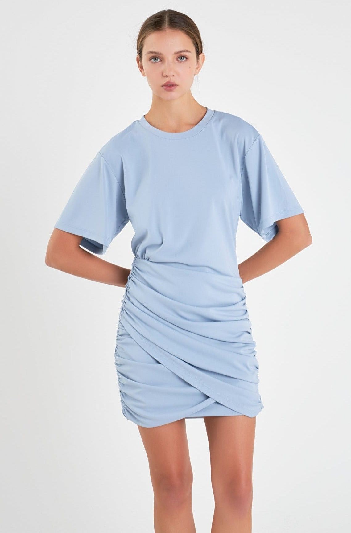 GREY LAB - Asymmetric Ruched Mini Dress - DRESSES available at Objectrare