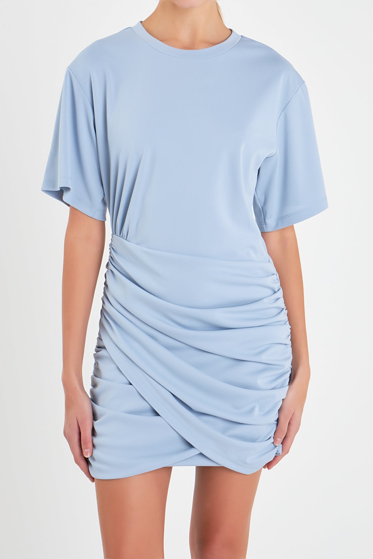 GREY LAB - Asymmetric Ruched Mini Dress - DRESSES available at Objectrare