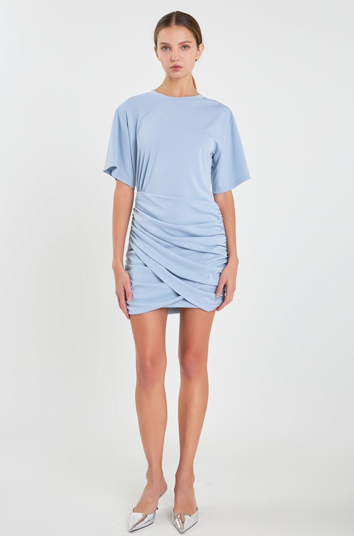 GREY LAB - Asymmetric Ruched Mini Dress - DRESSES available at Objectrare