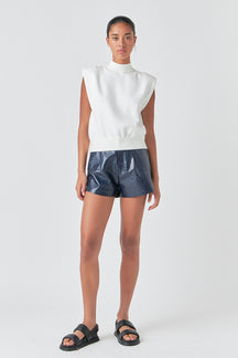 GREY LAB - Mock Neck Sleeveless Knit Top - SWEATERS & KNITS available at Objectrare