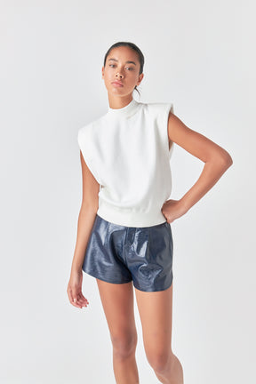 GREY LAB - Mock Neck Sleeveless Knit Top - SWEATERS & KNITS available at Objectrare