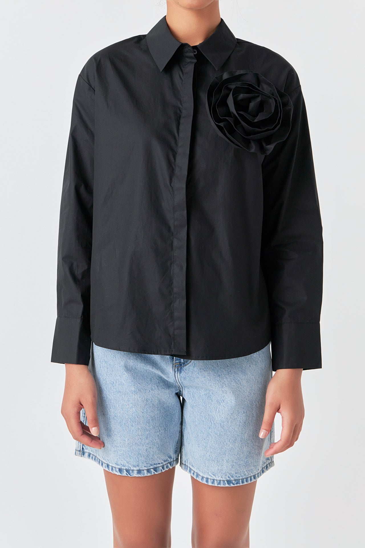 GREY LAB - Flower Brooch Shirt - TOPS available at Objectrare