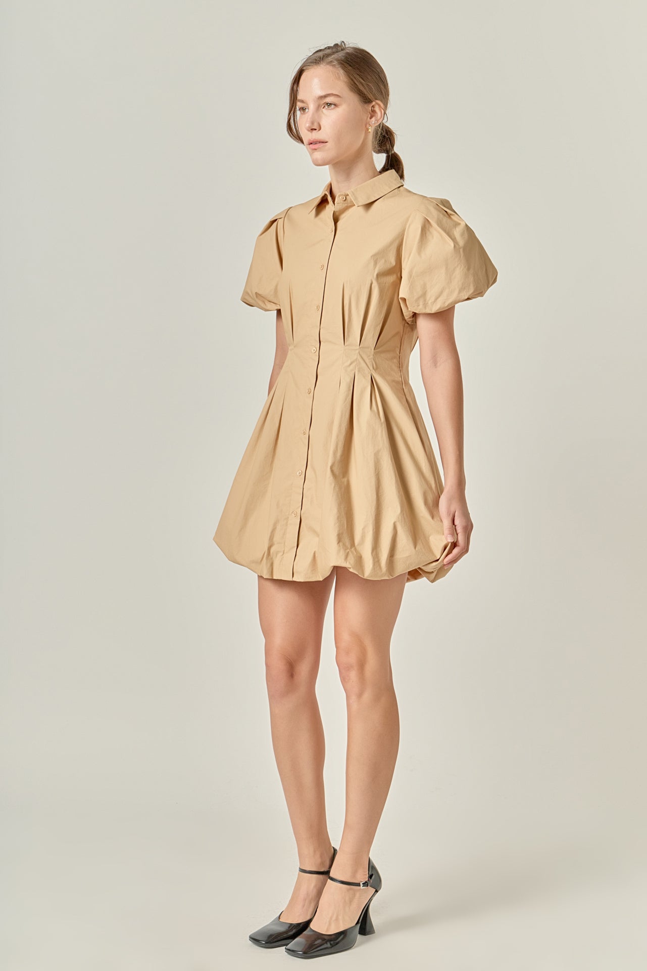 ENGLISH FACTORY - Button Down Bubble Mini Skirt - DRESSES available at Objectrare