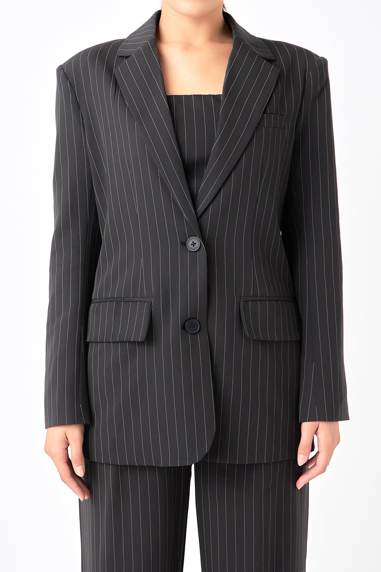 GREY LAB - Pinstriped Oversized Blazer - BLAZERS available at Objectrare