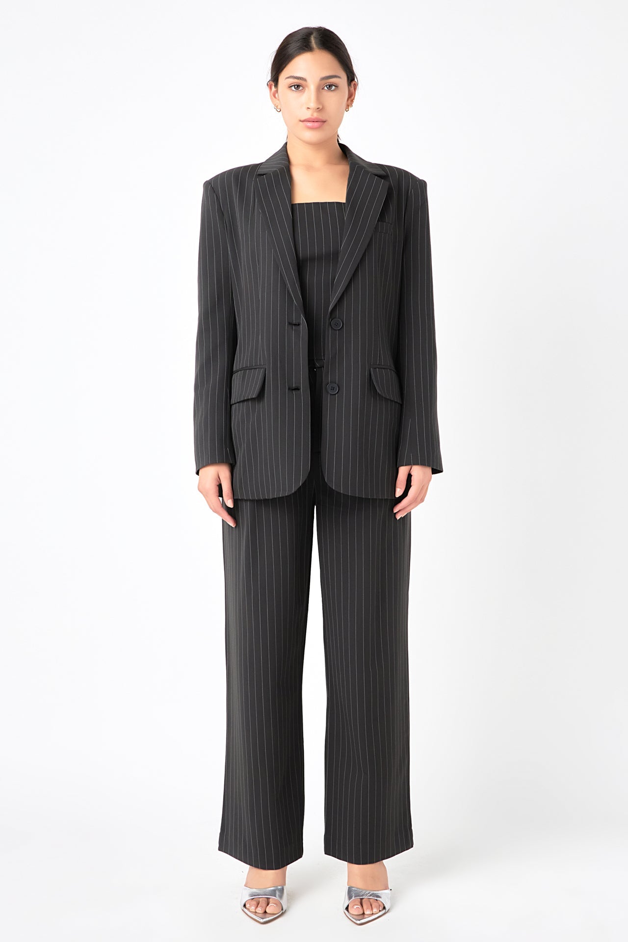 GREY LAB - Pinstriped Oversized Blazer - BLAZERS available at Objectrare