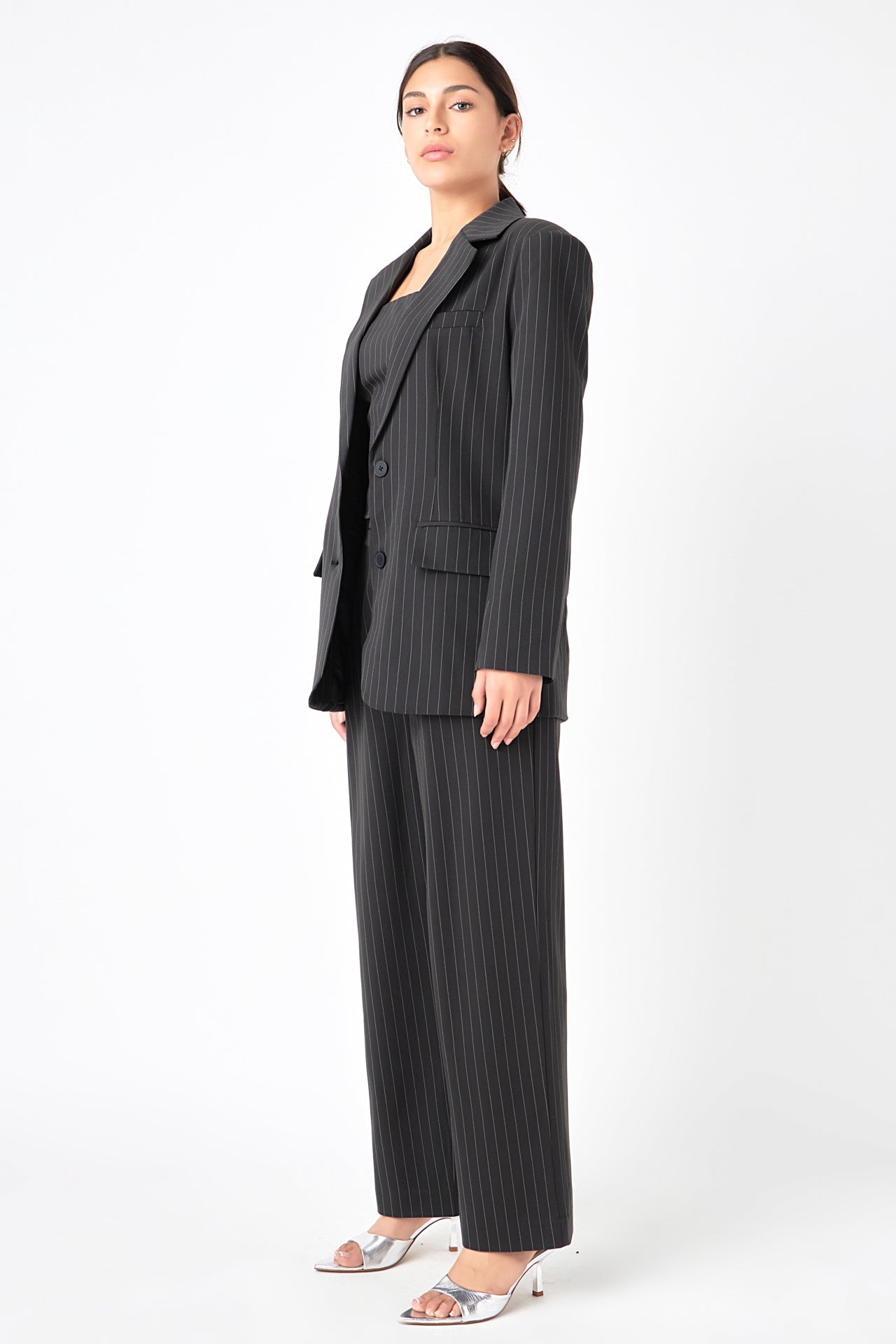 GREY LAB - Pinstriped Oversized Blazer - BLAZERS available at Objectrare