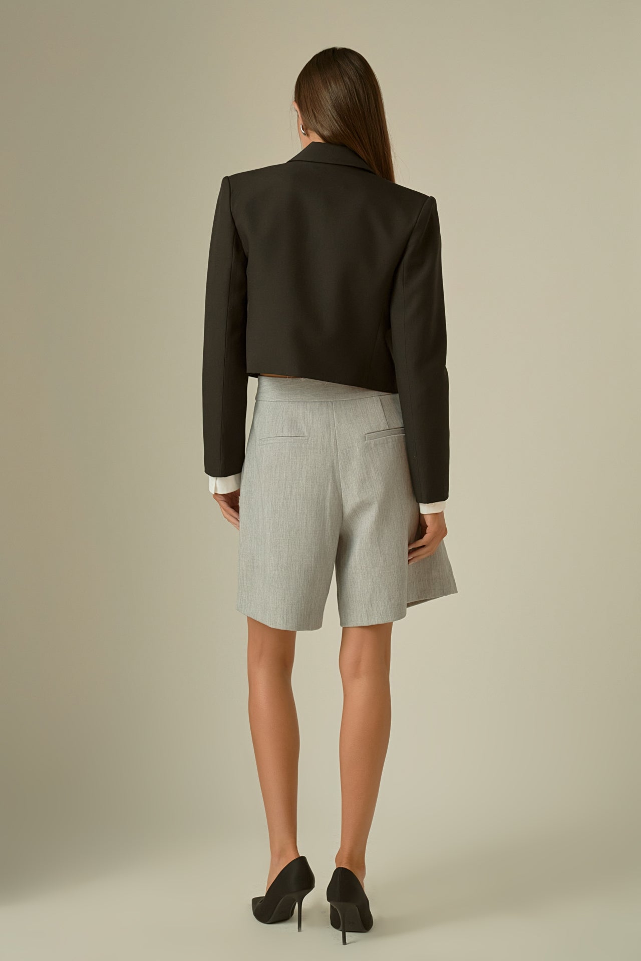 GREY LAB - Single Breasted Cropped Blazer - BLAZERS available at Objectrare