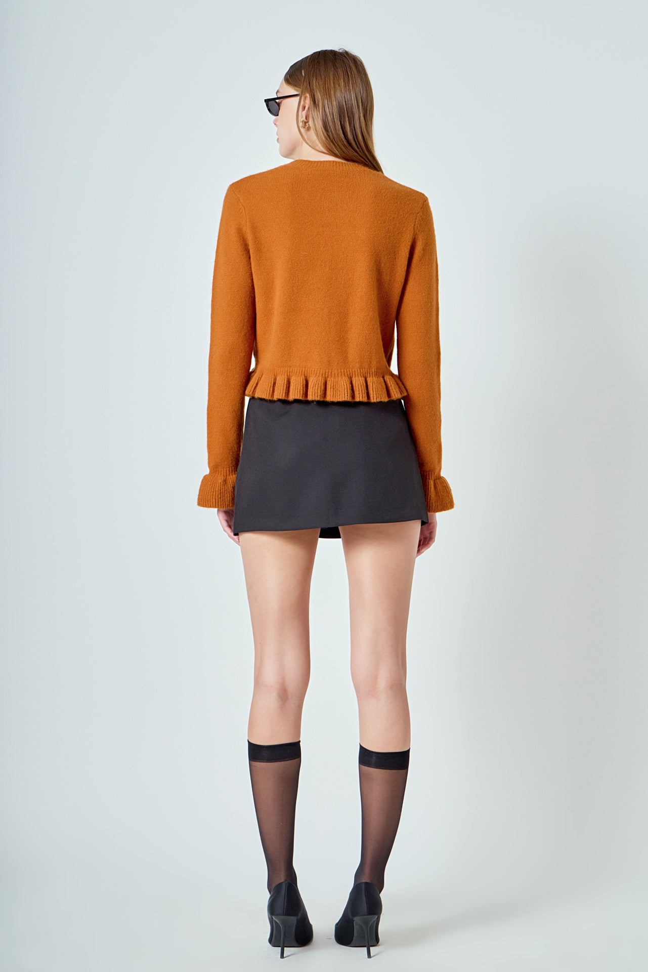 ENDLESS ROSE - Ruffle Cropped Cardigan - SWEATERS & KNITS available at Objectrare