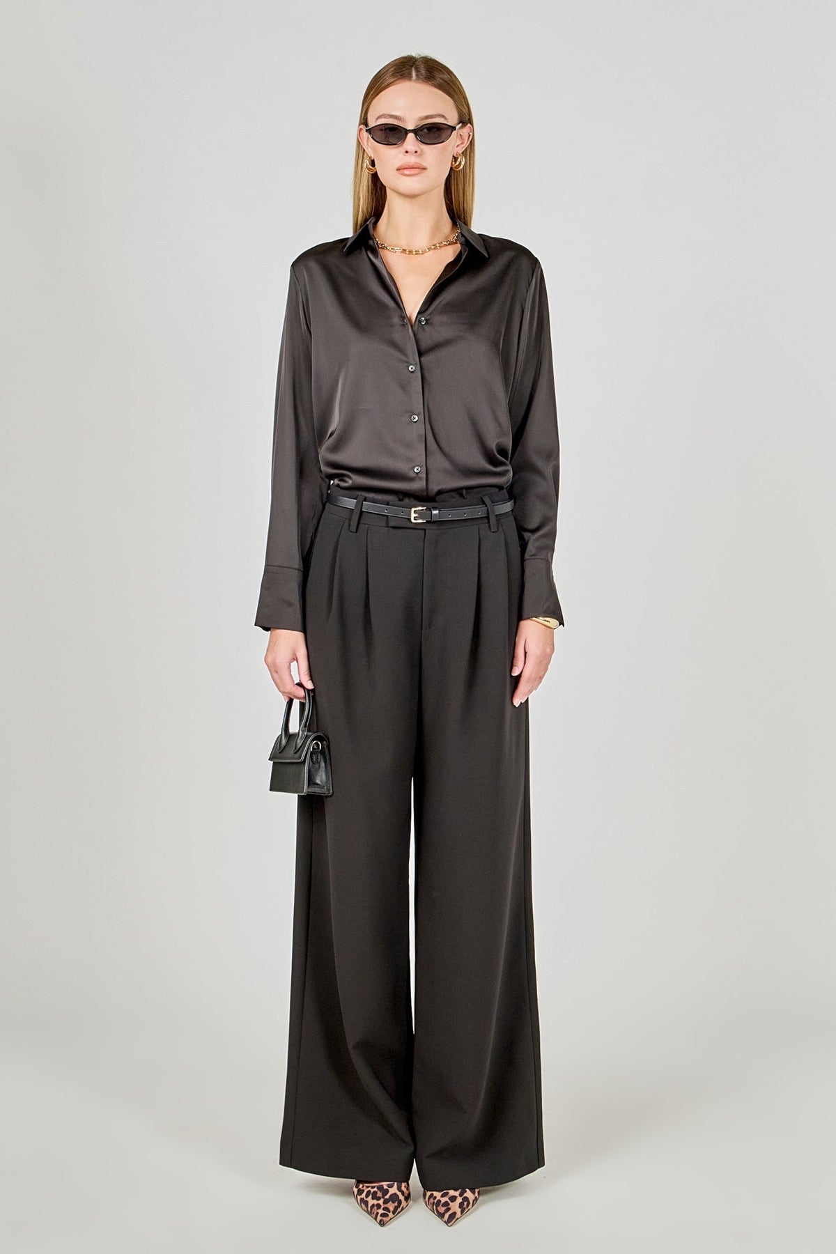 Pleated Wide Trousers