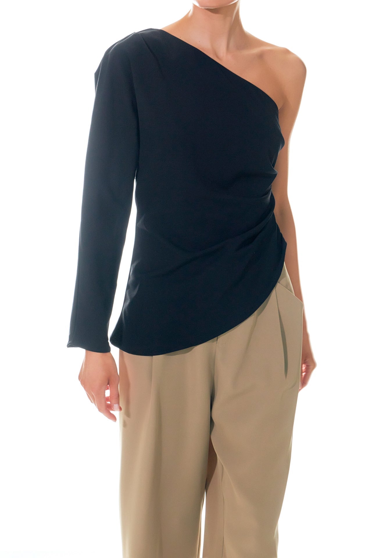 GREY LAB - Asymmetric Ruched Top - TOPS available at Objectrare