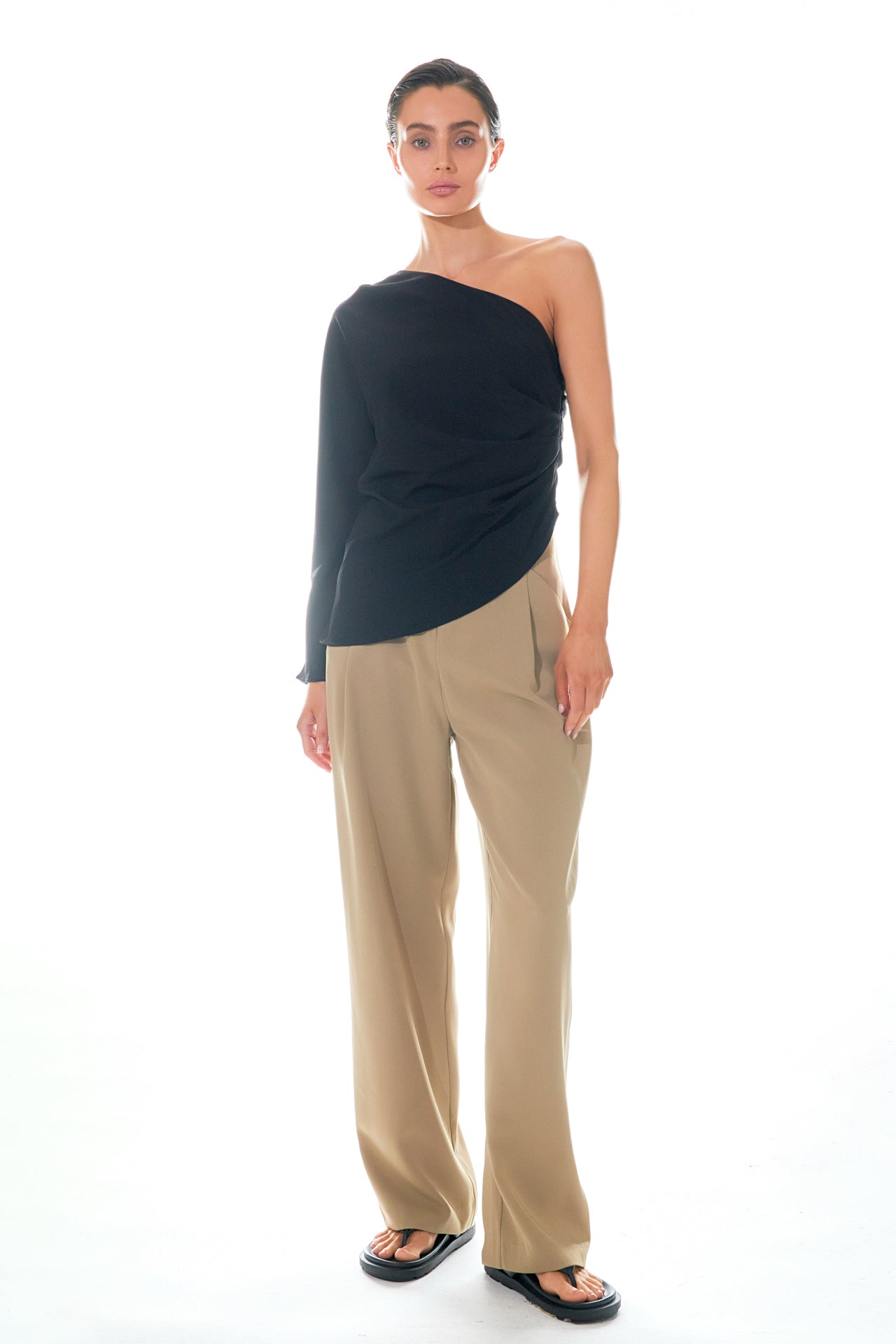GREY LAB - Asymmetric Ruched Top - TOPS available at Objectrare