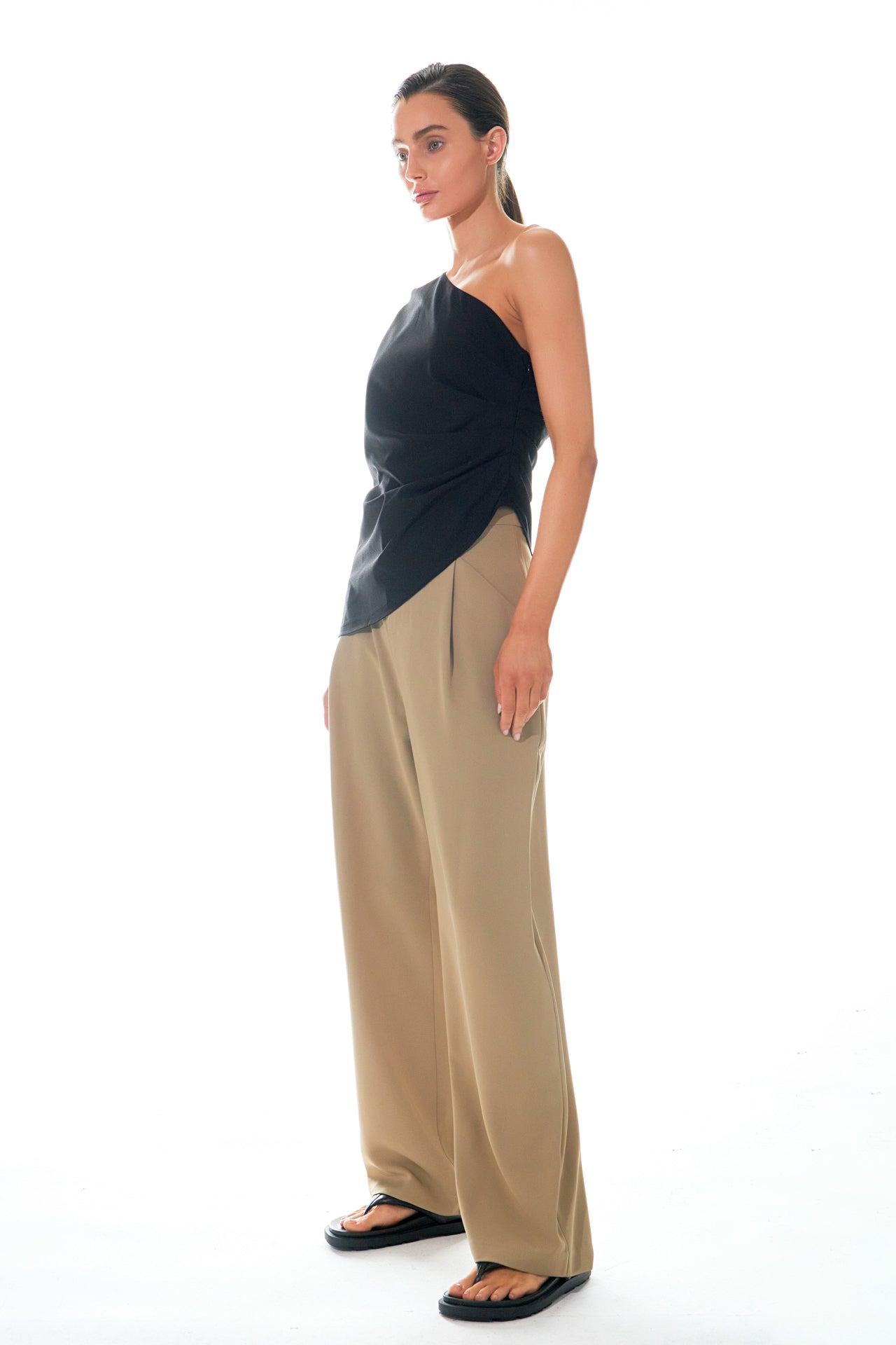 GREY LAB - Asymmetric Ruched Top - TOPS available at Objectrare