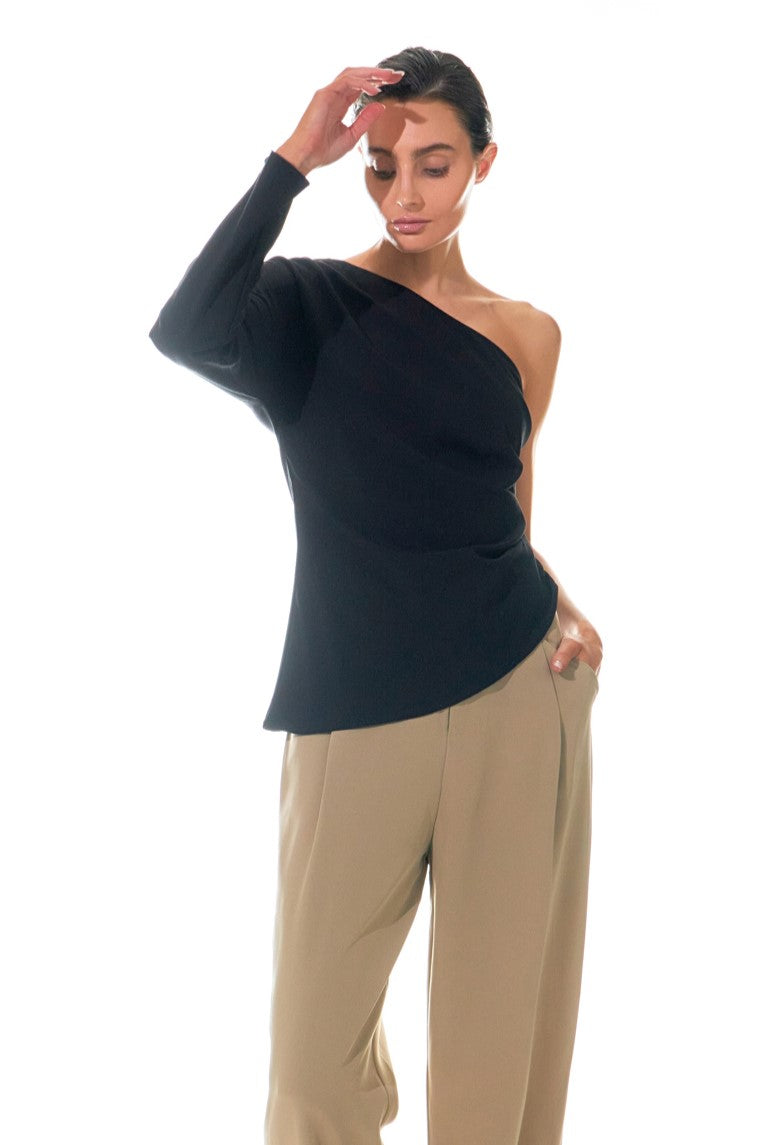 GREY LAB - Asymmetric Ruched Top - TOPS available at Objectrare