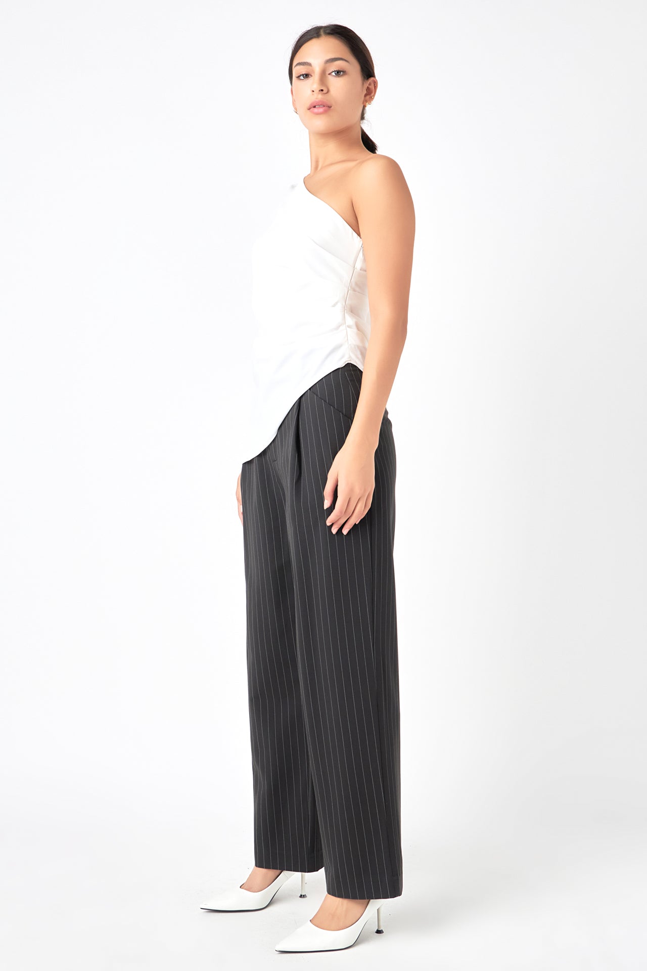 GREY LAB - Asymmetric Ruched Top - TOPS available at Objectrare