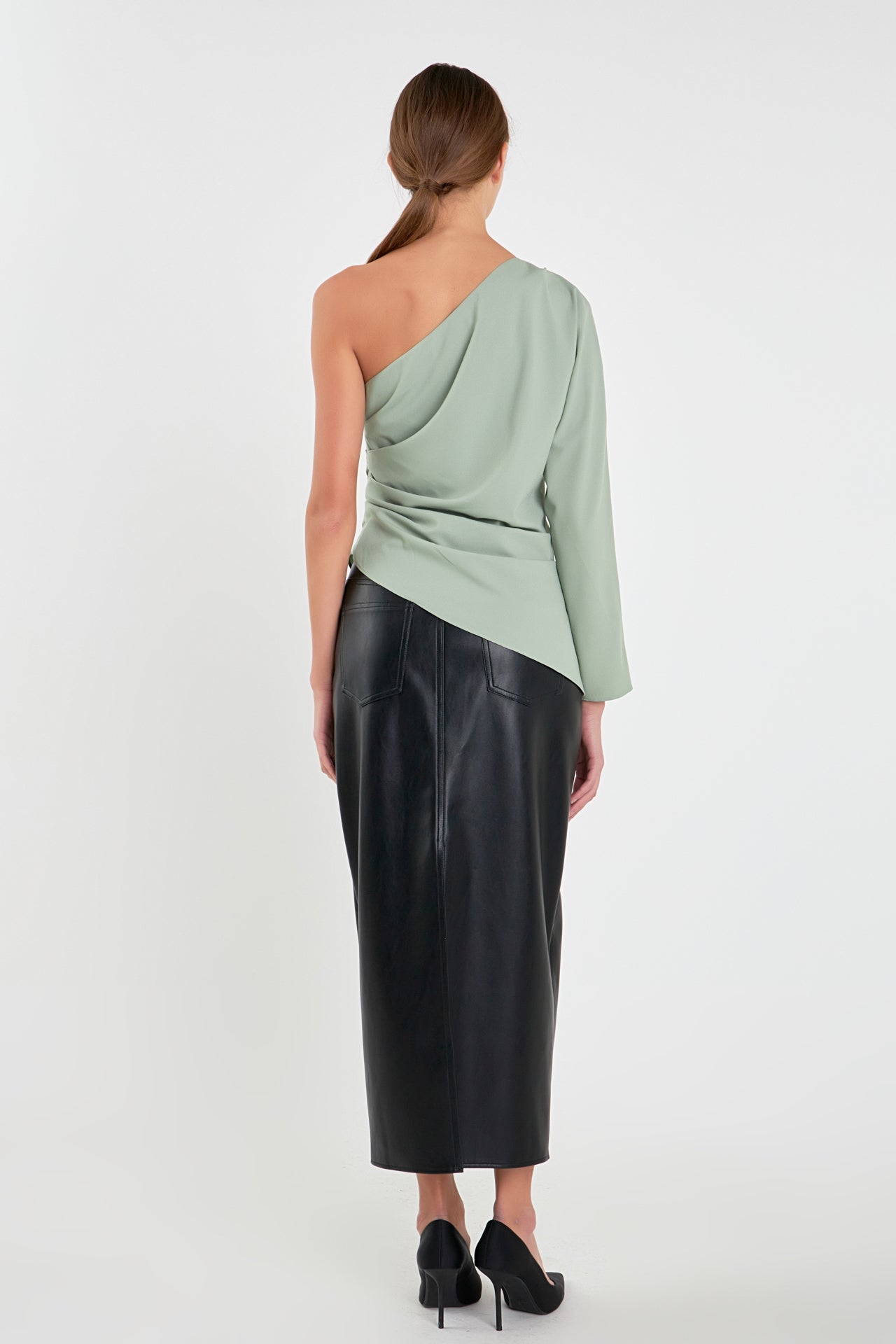 GREY LAB - Asymmetric Ruched Top - TOPS available at Objectrare