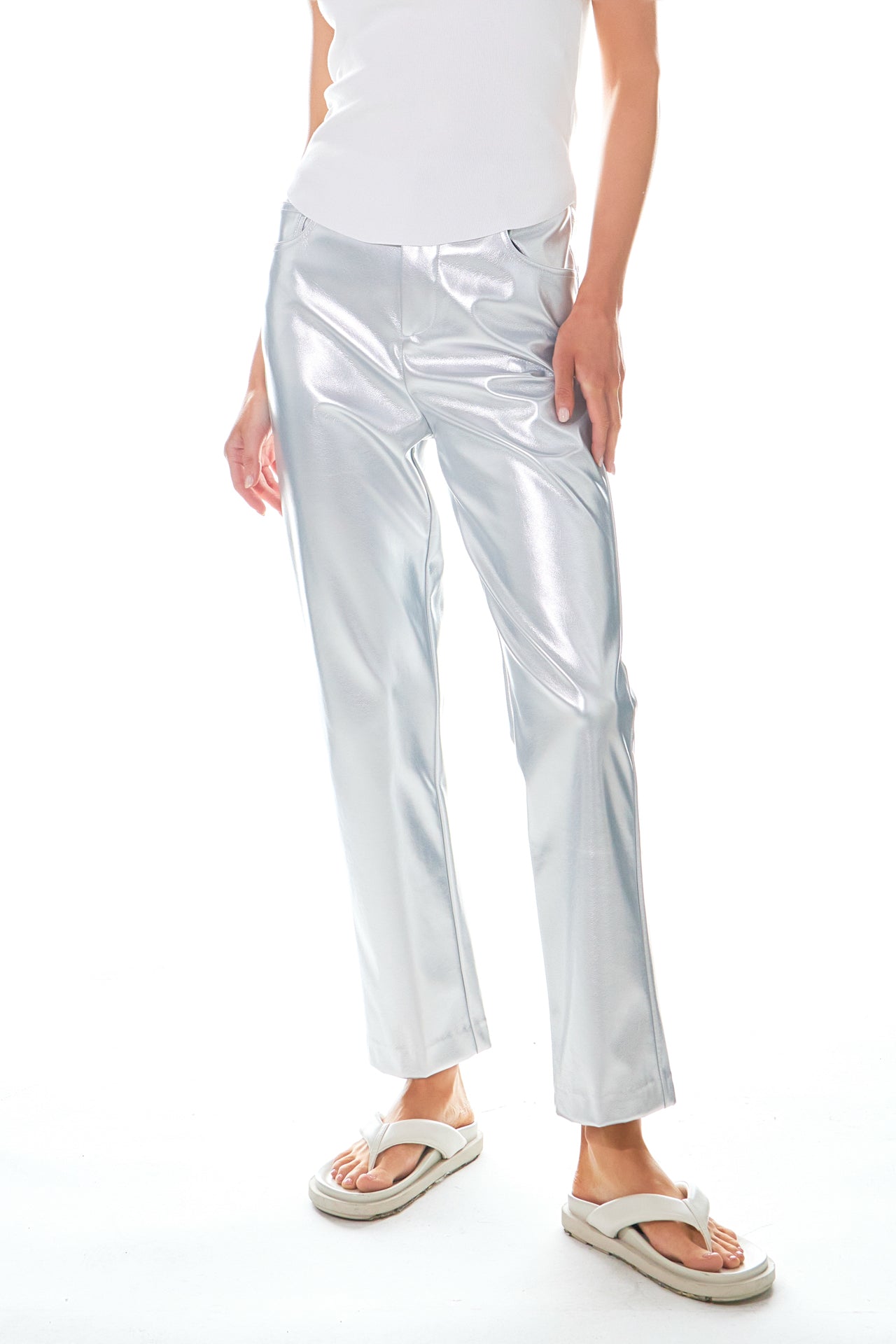 GREY LAB - Shiny PU Pants - PANTS available at Objectrare