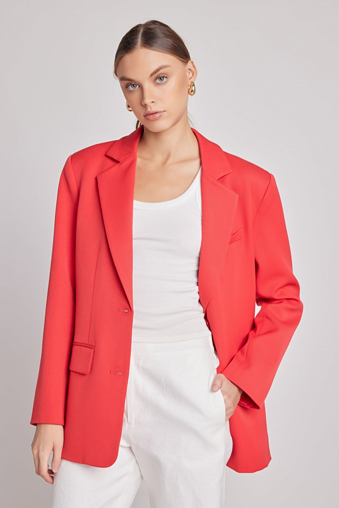 ENDLESS ROSE - Oversized Notched Collar Blazer - BLAZERS available at Objectrare