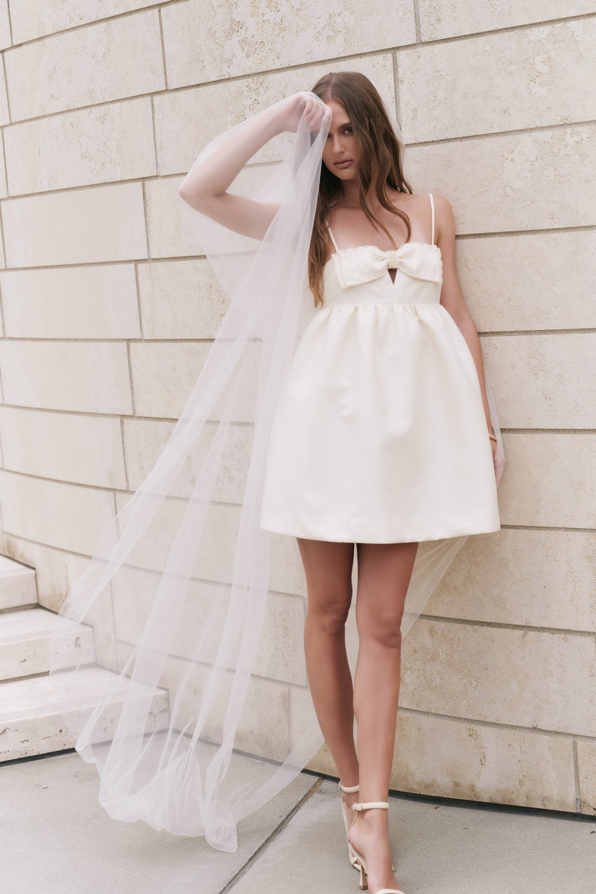 ENDLESS ROSE - Bead Embellished Bow Mini Dress - DRESSES available at Objectrare