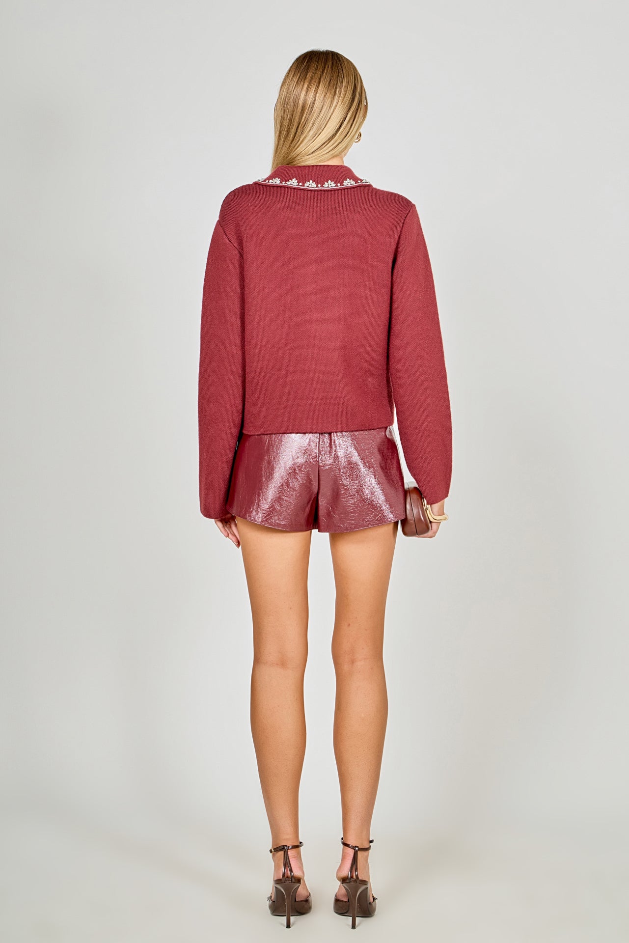 Arden Embellished Collar Button Up Cardigan