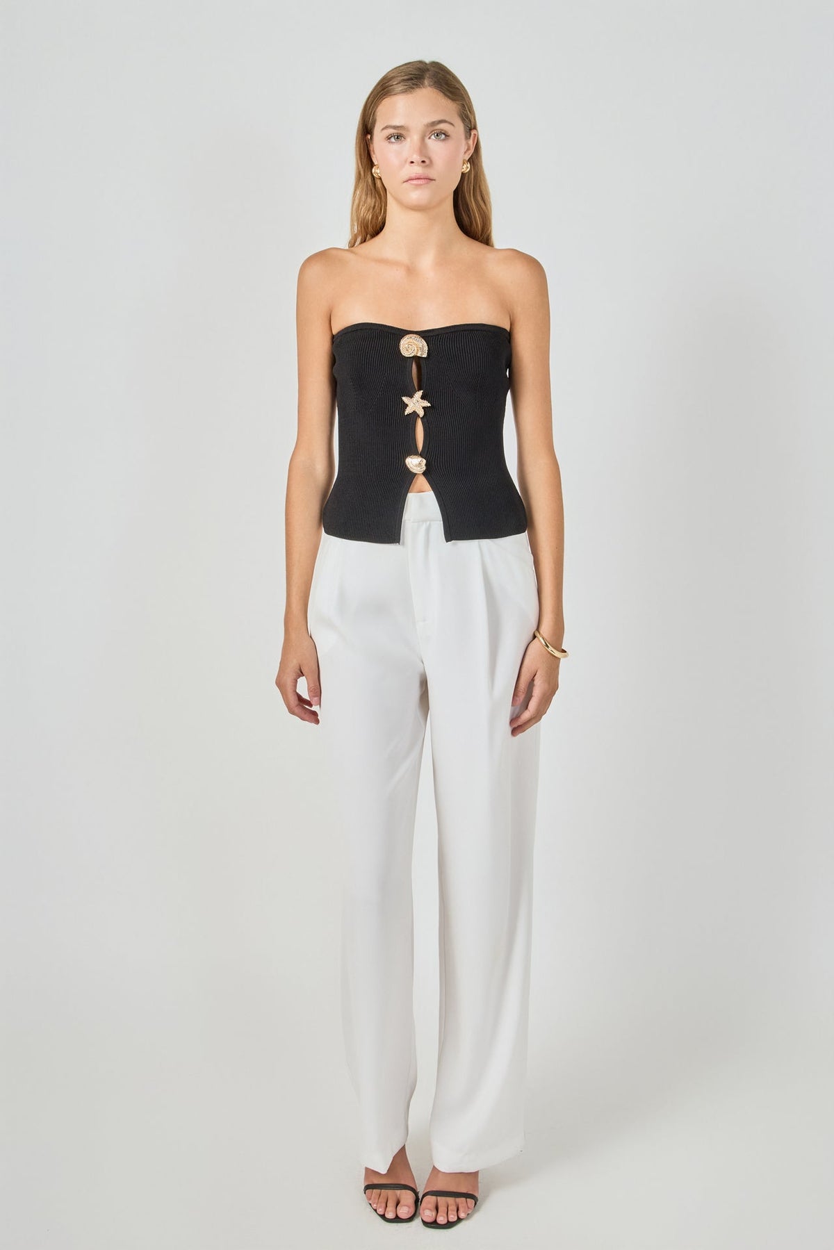 Seashell Trim Tube Knit Top