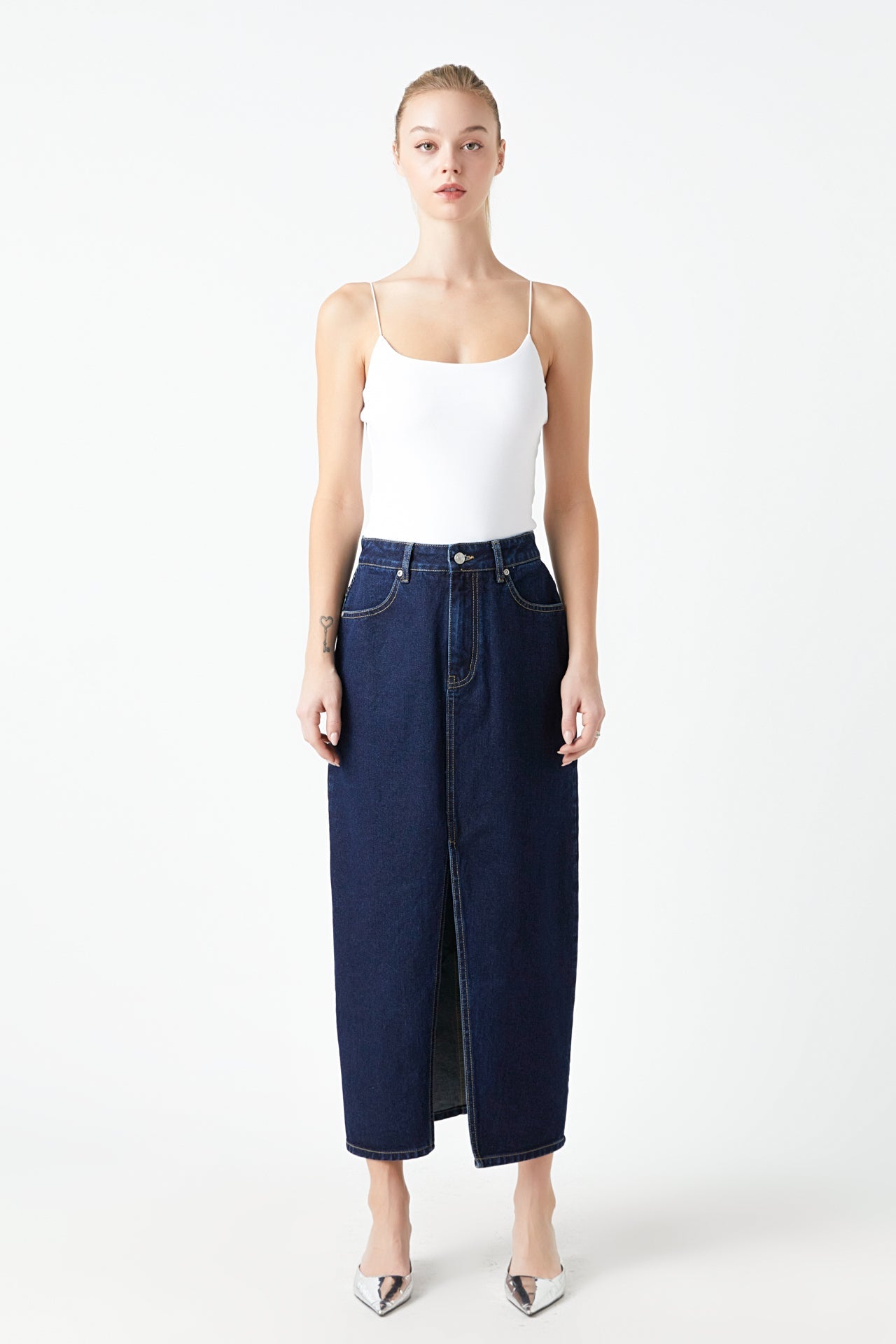 GREY LAB - Denim Maxi Skirt - SKIRTS available at Objectrare