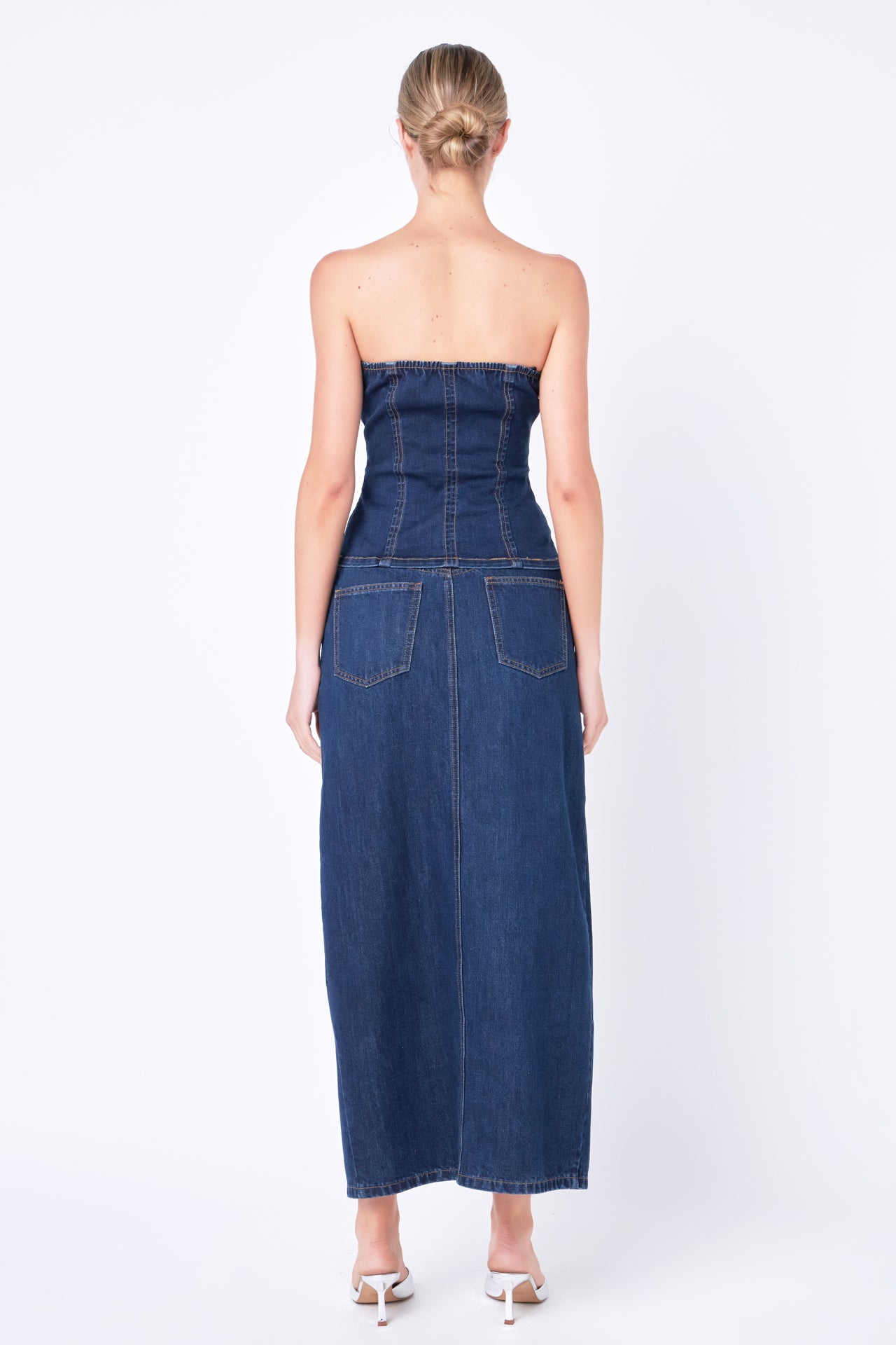 GREY LAB - Strapless Tube Denim Top - TOPS available at Objectrare