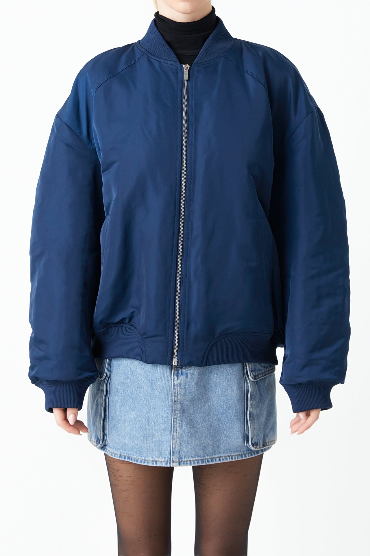 GREY LAB - Ruched Bomber Jacket - JACKETS available at Objectrare