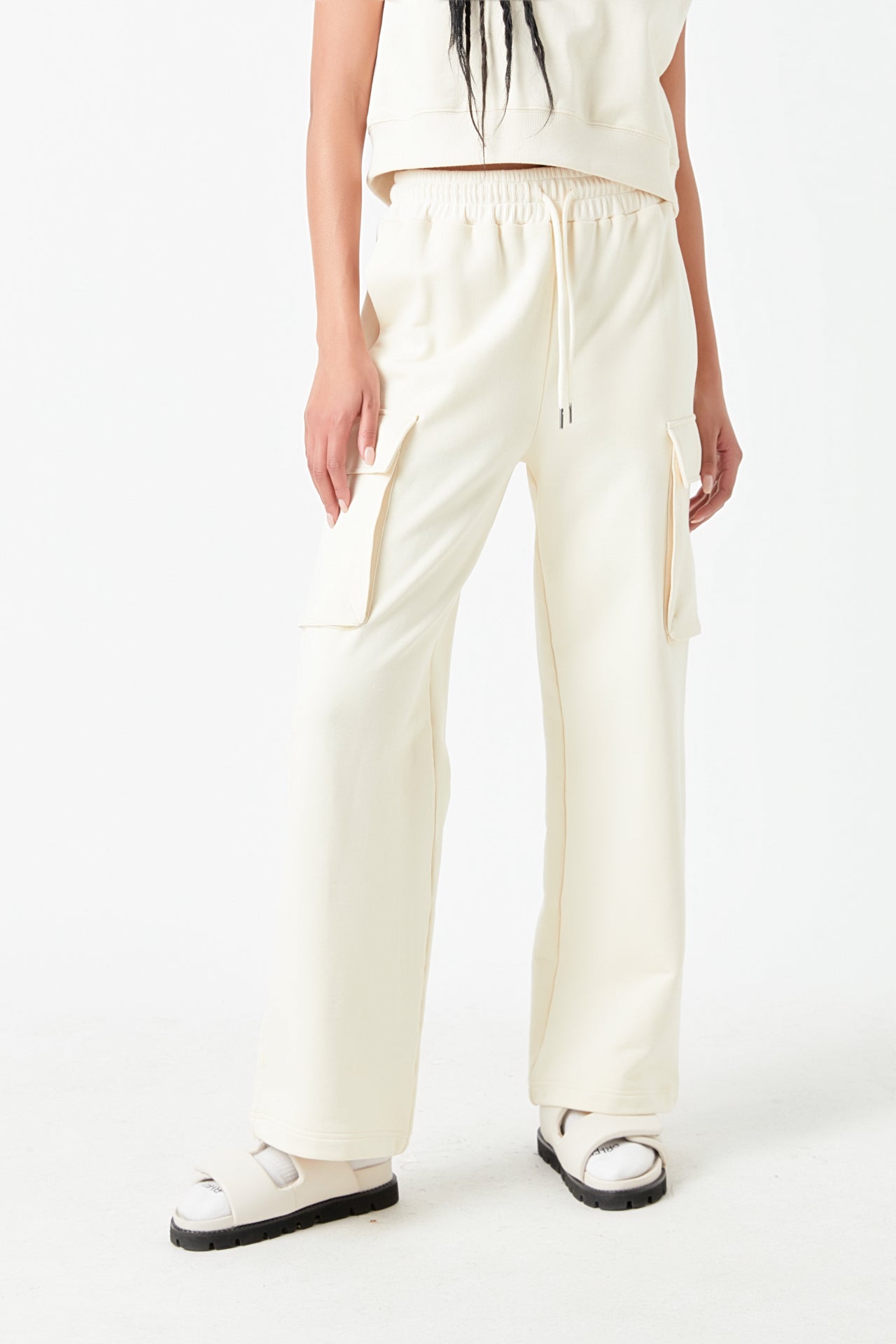 GREY LAB - Flap Pocket Wide Sweatpants - PANTS available at Objectrare