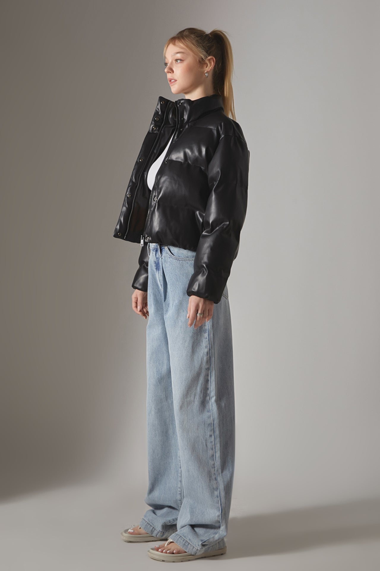 GREY LAB - Cropped Puffer Jacket - JACKETS available at Objectrare