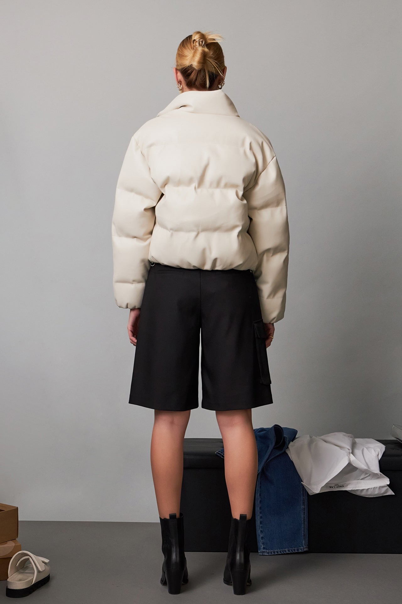 GREY LAB - Cropped Puffer Jacket - JACKETS available at Objectrare