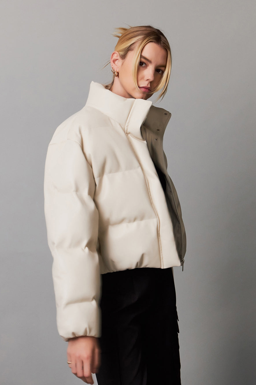 GREY LAB - Cropped Puffer Jacket - JACKETS available at Objectrare