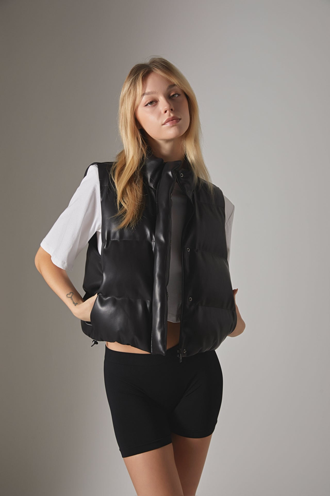 GREY LAB - Puffer Cropped Vest - VEST available at Objectrare